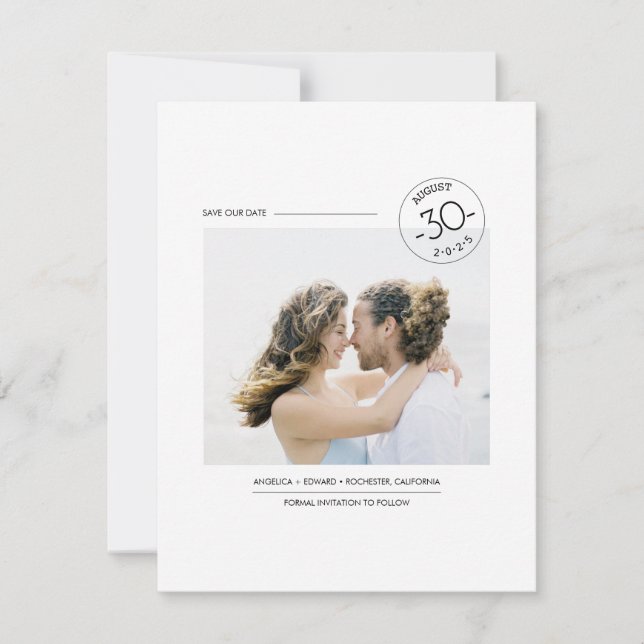 Save The Date Nettoyer minimaliste contemporain Enregistrer la p (Devant)