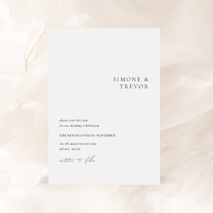 Save The Date Nettoyer noir et blanc Mariage moderne