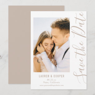 Save The Date Neutral Stylish Modern Wedding