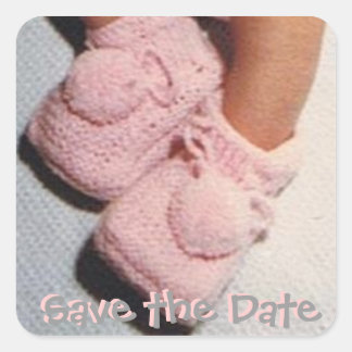 Save the Date/New Baby Square Sticker