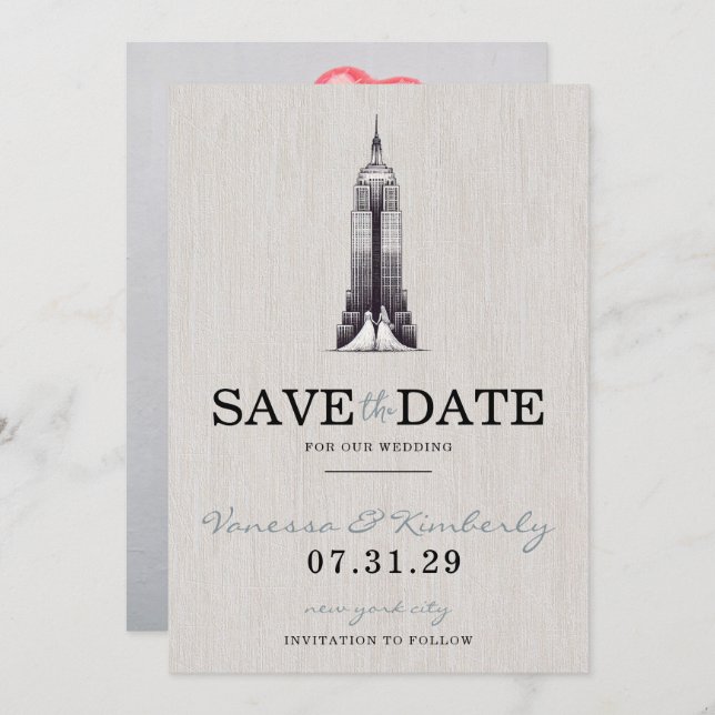 Save The Date New York City Brides Enregistrer La Date (Devant / Derrière)