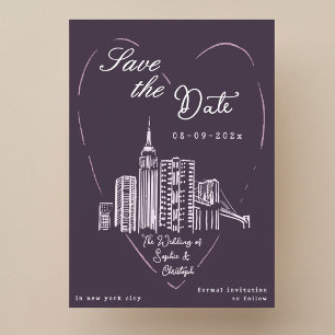 Save the Date New York City NYC wedding card
