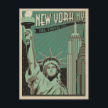 Save the Date | New York - The Empire City Announcement Postcard<br><div class="desc">Anderson Design Group is an award-winning illustration and design firm in Nashville,  Tennessee. Founder Joel Anderson directs a team of talented artists to create original poster art that looks like classic vintage advertising prints from the 1920s to the 1960s.</div>