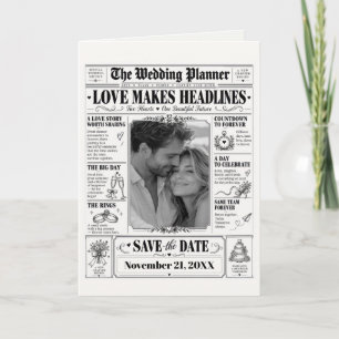 Save The Date Newspaper Publication Card