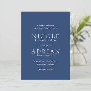 Save The Date Nicole Royal Blue Mariage élégant