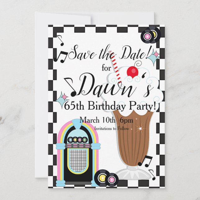 Save The Date N'importe quel âge, anniversaire rétro des années  (Devant)