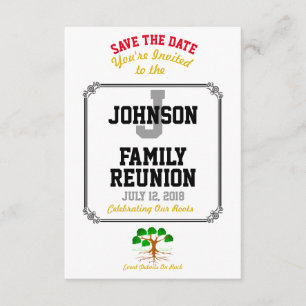 Save The Date N'importe quel nom et date Réunion de famille blan