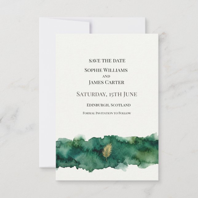 Save The Date Noces d'émeraude dorée (Devant)