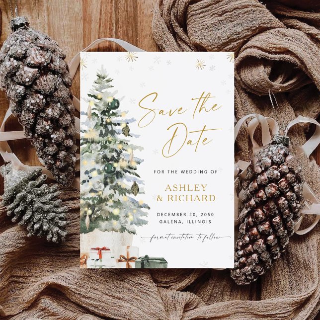 Save The Date Noël aux pins (Créateur téléchargé)