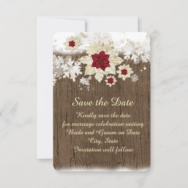 Save The Date Noël en bois de neige Enregistrer la date (Devant)