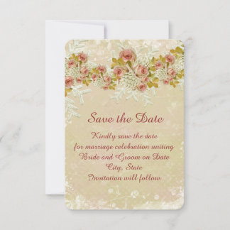Save The Date Noël Frosty Gold Roses Enregistrer la date
