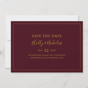 Save The Date Noël simple et élégant   Horizontal rouge