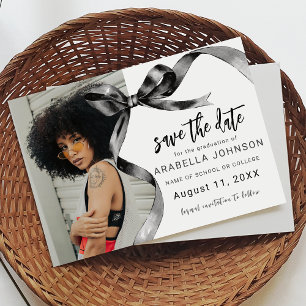Save The Date Nœud noir tendance Photo Graduation