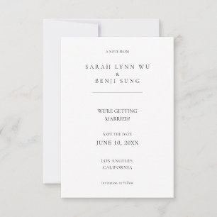 Save The Date Noir & Blanc Minimaliste Moderne 2 V2 Enregistrer 