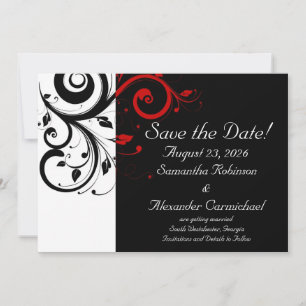 Save The Date Noir et blanc avec flèche inverse rouge