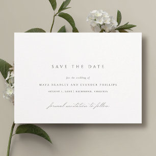 Save The Date Noir et blanc classique   Élégant Mariage minimal