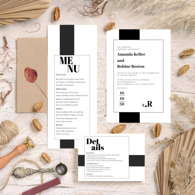 Save The Date Noir et blanc minimal (Créateur téléchargé)