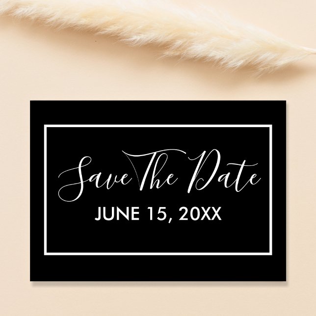 Save The Date Noir et Blanc Minimaliste Enregistrer la Date (Créateur téléchargé)