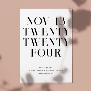 Save The Date Noir et blanc moderne minimaliste mariage