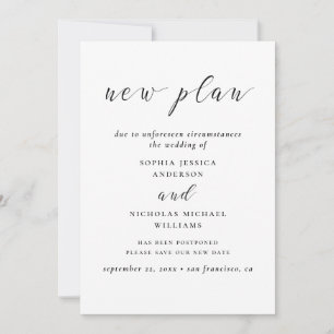 Save The Date Noir et blanc Modifier la date. Nouveau plan moder