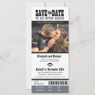 Save The Date Noir Gris Mariage Enregistrer le billet de footbal