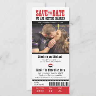 Save The Date Noir Gris Mariage Enregistrer le billet de footbal