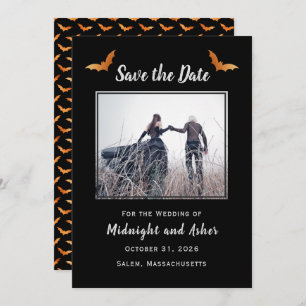 Save The Date Noir Halloween Mariage Gothique Enregistrer La Dat