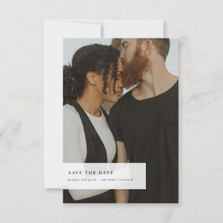 Save The Date Noir & Or | Photo Minimaliste Enregistrer La Date