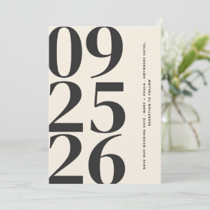 Save The Date Noir tendance Simple Élégant Moderne Minimaliste