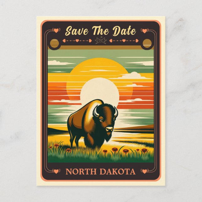 Save the Date | North Dakota Invitation Postcard (Front)