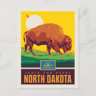 Save the Date North Dakota Invitation Postcard