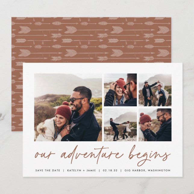 Save The Date Notre aventure commence | Multiphoto (Devant / Derrière)