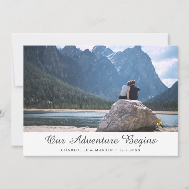 Save The Date Notre Aventure Commence Photo Enregistrer Les Cart (Devant)