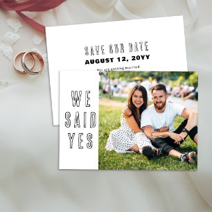 Save The Date Nous avons dit oui avec Photo Simple Mariage moder