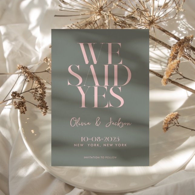 Save The Date Nous Avons Dit Oui Minimal Chic Mariage Moderne (Créateur téléchargé)