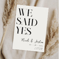 Nous Avons Dit Oui Moderne Simple Mariage Chic