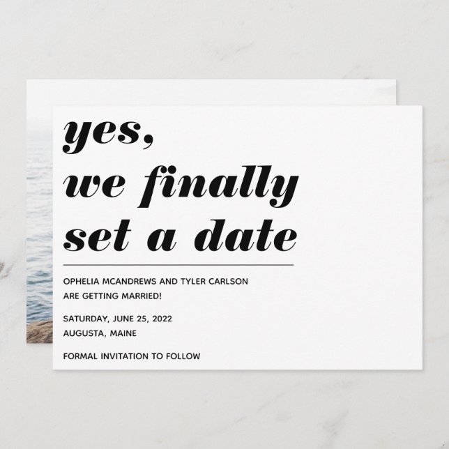 Save The Date Nous avons enfin défini une date Mariage Audaciale (Devant / Derrière)