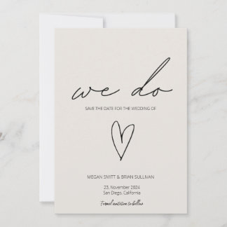 Save The Date Nous faisons minimaliste Beige Heart Photo