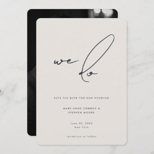 Save The Date Nous faisons minimaliste Calligraphie Gris Beige