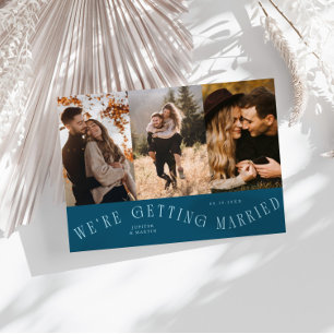 Save The Date Nous nous marions Multi Photo Turquoise