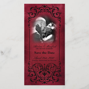 Save The Date Nouveau Victorian : Rouge & Noir Enregistrer la da