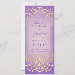 Save The Date Nouveau Victorien : Joli Lilac Gold Enregistrer la