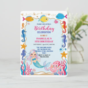 Save The Date Nouvel anniversaire de l'hippocampe de mer de sirè