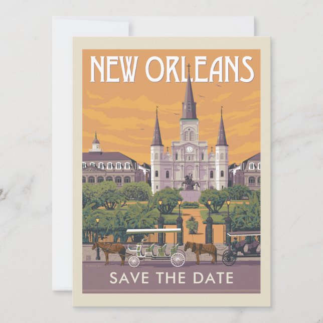 Save The Date Nouvelle-Orléans, LA | Enregistrer la date (Devant)