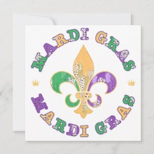 Save The Date Nouvelle-Orléans Mardi Gras Fleur De Lis