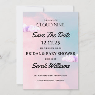 Save The Date Nuage de rêve : Fête de mariage et de bébé aux cou
