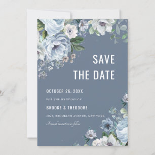 Save The Date Nuances de gris poussiéreux de bleu hivernal Maria