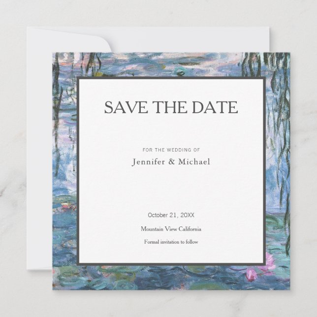 Save The Date Nymphéas de Monet Professional Minimaliste (Devant)