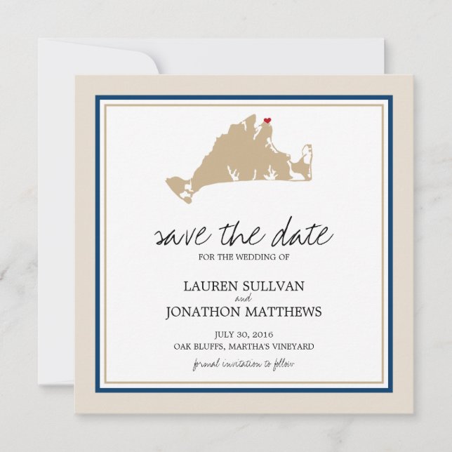 Save The Date Oak Bluffs Martha's Vineyard | Enregistrer la date (Devant)