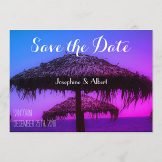 Save The Date Oasis Santorini Beach Wedding Enregistrer la date
